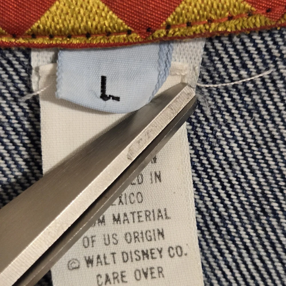 Vintage Disney Blue Denim Jacket With Mickey Mouse Sequins Size Large - Picture 4 of 16